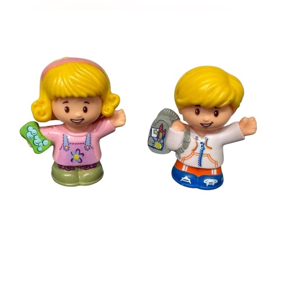 Fisher-Price Other - Fisher Price Little People Farmer Emma W/ Sponge & School Bus Eddie